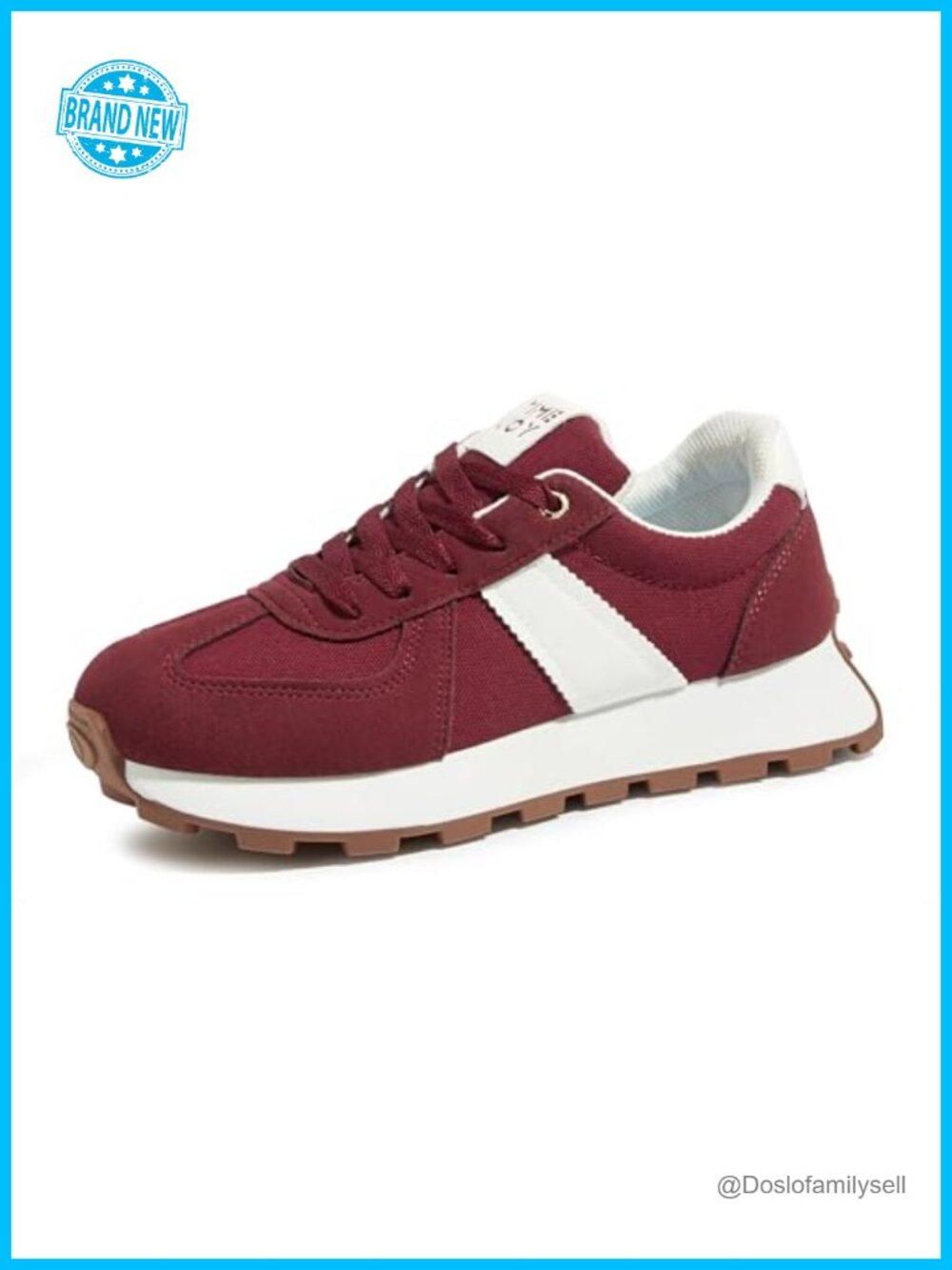 Wide Fit Platform Sneakers Vintage Colorblock Lace-Up Walking Shoes